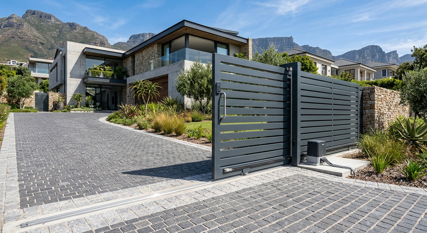 Mod Weld Auto Gates sliding steel driveway gate modern residence Cape Town
